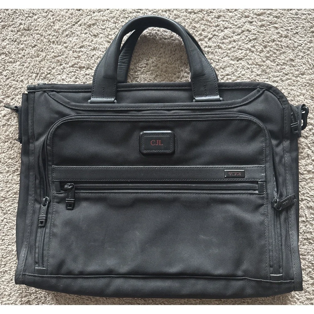 Tumi Alpha 2 Slim Deluxe Portfolio Briefcase Laptop Bag Nylon 26110D2 No Strap